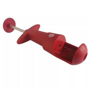 NEW IN BOX 🍒 FOOD NETWORK RED STAINLESS STEEL & ACRYLIC 7.8” CHERRY PITTER